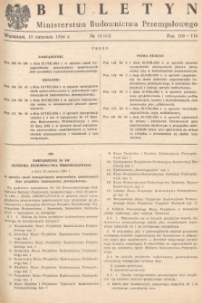 Biuletyn Ministerstwa Budownictwa Przemysłowego. 1954, nr 18