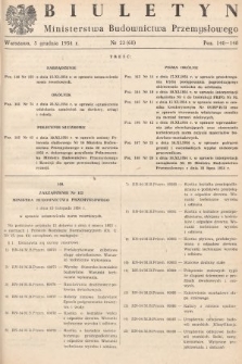 Biuletyn Ministerstwa Budownictwa Przemysłowego. 1954, nr 23