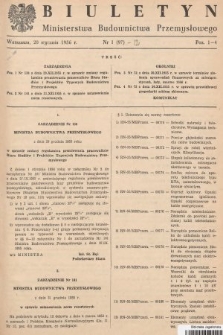 Biuletyn Ministerstwa Budownictwa Przemysłowego. 1956, nr 1