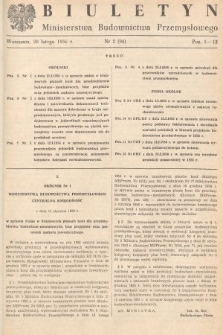Biuletyn Ministerstwa Budownictwa Przemysłowego. 1956, nr 2
