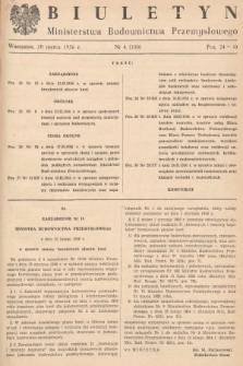 Biuletyn Ministerstwa Budownictwa Przemysłowego. 1956, nr 4