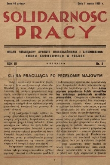 Solidarność Pracy : organ poświęcony sprawie uniezależnienia i zjednoczenia ruchu zawodowego w Polsce. 1928, nr 2