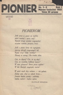 Pionier. 1925, nr 1-2