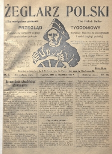 Żeglarz Polski : przegląd tygodniowy poświęcony sprawom żeglugi morskiej i rzecznej ze szczególnem uwzględnieniem potrzeb i zadań żeglugi polskiej. 1926, nr 3