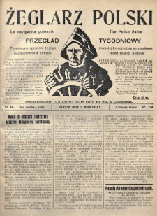 Żeglarz Polski : przegląd tygodniowy poświęcony sprawom żeglugi morskiej i rzecznej ze szczególnem uwzględnieniem potrzeb i zadań żeglugi polskiej. 1926, nr 18