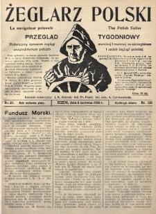 Żeglarz Polski : przegląd tygodniowy poświęcony sprawom żeglugi morskiej i rzecznej ze szczególnem uwzględnieniem potrzeb i zadań żeglugi polskiej. 1926, nr 21