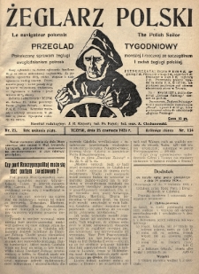 Żeglarz Polski : przegląd tygodniowy poświęcony sprawom żeglugi morskiej i rzecznej ze szczególnem uwzględnieniem potrzeb i zadań żeglugi polskiej. 1926, nr 23