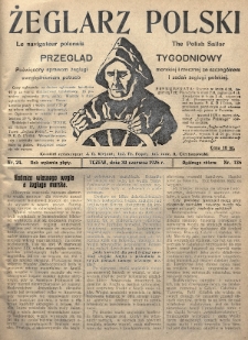 Żeglarz Polski : przegląd tygodniowy poświęcony sprawom żeglugi morskiej i rzecznej ze szczególnem uwzględnieniem potrzeb i zadań żeglugi polskiej. 1926, nr 24