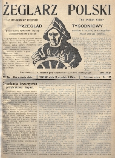 Żeglarz Polski : przegląd tygodniowy poświęcony sprawom żeglugi morskiej i rzecznej ze szczególnem uwzględnieniem potrzeb i zadań żeglugi polskiej. 1926, nr 35