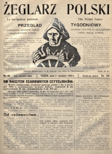 Żeglarz Polski : przegląd tygodniowy poświęcony sprawom żeglugi morskiej i rzecznej ze szczególnem uwzględnieniem potrzeb i zadań żeglugi polskiej. 1926, nr 48