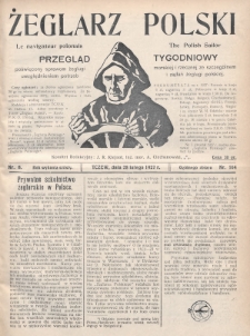 Żeglarz Polski : przegląd tygodniowy poświęcony sprawom żeglugi morskiej i rzecznej ze szczególnem uwzględnieniem potrzeb i zadań żeglugi polskiej. 1927, nr 8