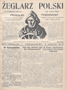 Żeglarz Polski : przegląd tygodniowy poświęcony sprawom żeglugi morskiej i rzecznej ze szczególnem uwzględnieniem potrzeb i zadań żeglugi polskiej. 1927, nr 17