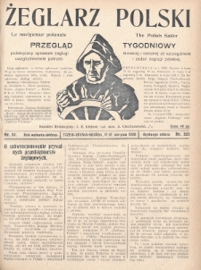 Żeglarz Polski : przegląd tygodniowy poświęcony sprawom żeglugi morskiej i rzecznej ze szczególnem uwzględnieniem potrzeb i zadań żeglugi polskiej. 1928, nr 30