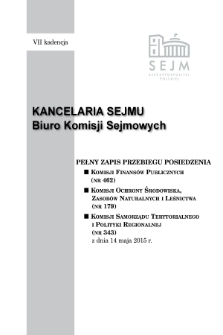 Pełny Zapis Przebiegu Posiedzenia Komisji Finansów Publicznych (nr 462) z dnia 14 maja 2015 r.