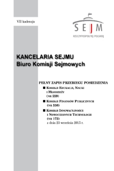 Pełny Zapis Przebiegu Posiedzenia Komisji Finansów Publicznych (nr 536) z dnia 23 września 2015 r.