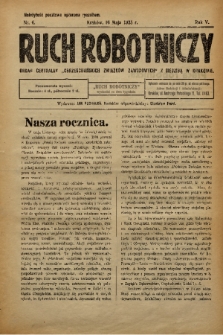 Ruch Robotniczy : organ centralny „Chrześcijańskich Związków Zawodowych” z siedzibą w Krakowie. 1925, nr 6