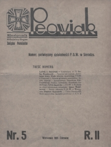 Peowiak : oficjalny organ Związku Peowiaków. 1931, nr 5