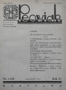 Peowiak : organ Związku Peowiaków. 1933, nr 1