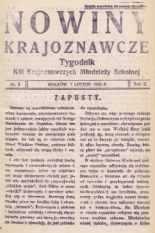 Nowiny Krajoznawcze : tygodnik kół krajoznawczych młodzieży szkolnej. 1931, nr 5