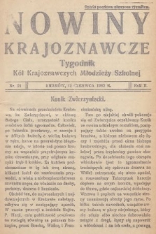 Nowiny Krajoznawcze : tygodnik kół krajoznawczych młodzieży szkolnej. 1931, nr 21