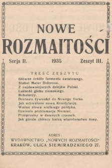 Nowe Rozmaitości. 1935, z. 3