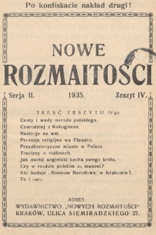 Nowe Rozmaitości. 1935, z. 4 (po konfiskacie nakład drugi)