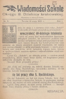 Wiadomości Sokole Okręgu III. Dzielnicy Krakowskiej. 1925, nr 8