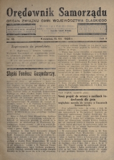 Orędownik Samorządu : organ Związku Gmin Województwa Śląskiego. 1926, nr 18