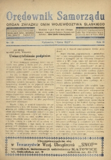 Orędownik Samorządu : organ Związku Gmin Województwa Śląskiego. 1927, nr 12