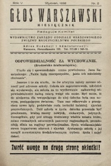 Głos Warszawski : Wydawnictwo Zarządu Oddziału Warszawskiego Związku Nauczycielstwa Polskiego. R. 5, 1932, nr 5