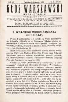 Głos Warszawski : Wydawnictwo Zarządu Oddziału Warszawskiego Związku Nauczycielstwa Polskiego. R. 7, 1933, nr 2-3