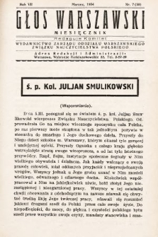 Głos Warszawski : Wydawnictwo Zarządu Oddziału Warszawskiego Związku Nauczycielstwa Polskiego. R. 7, 1934, nr 7
