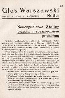 Głos Warszawski : organ Zarządu Oddziału m. st. Warszawy Związku Nauczycielstwa Polskiego. R. 8, 1934, nr 2