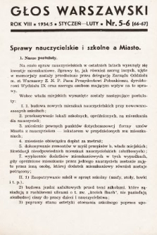 Głos Warszawski : organ Zarządu Oddziału m. st. Warszawy Związku Nauczycielstwa Polskiego. R. 8, 1935, nr 5