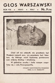 Głos Warszawski : organ Zarządu Oddziału m. st. Warszawy Związku Nauczycielstwa Polskiego. R. 8, 1935, nr 9
