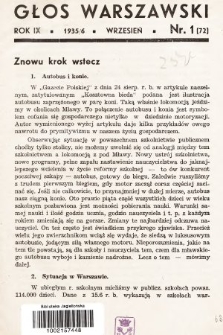 Głos Warszawski. R. 9, 1935, nr 1