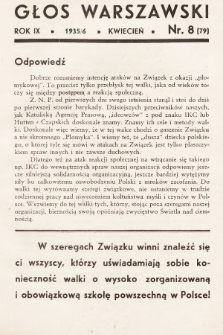 Głos Warszawski. R. 9, 1936, nr 8