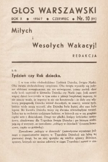 Głos Warszawski. R. 10, 1937, nr 10