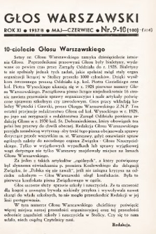 Głos Warszawski. R. 11, 1938, nr 9-10