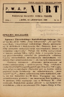 Nurt : południowo-wschodnia agencja prasowa. 1938, nr 16
