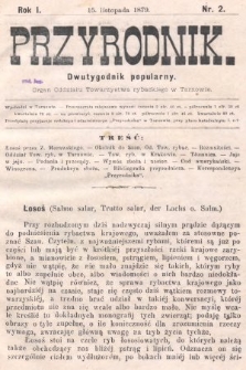 Przyrodnik : dwutygodnik popularny : organ Oddziału Towarzystwa rybackiego w Tarnowie. R. 1, 1879, nr 2