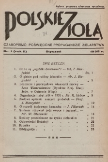 Polskie Zioła : czasopismo poświęcone propagandzie zielarstwa. 1935, nr 1
