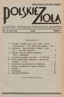 Polskie Zioła : czasopismo poświęcone propagandzie zielarstwa. 1935, nr 2
