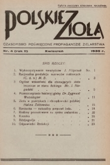 Polskie Zioła : czasopismo poświęcone propagandzie zielarstwa. 1935, nr 4