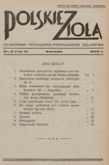 Polskie Zioła : czasopismo poświęcone propagandzie zielarstwa. 1935, nr 8