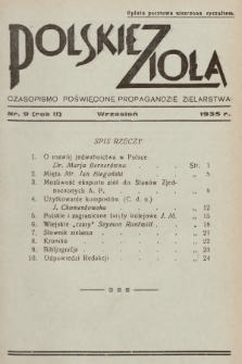 Polskie Zioła : czasopismo poświęcone propagandzie zielarstwa. 1935, nr 9