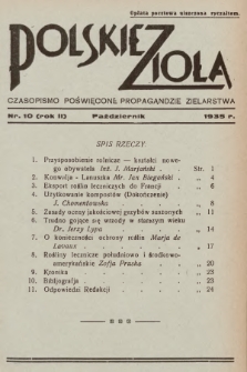 Polskie Zioła : czasopismo poświęcone propagandzie zielarstwa. 1935, nr 10