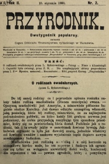 Przyrodnik : dwutygodnik popularny zarazem organ Oddziału Towarzystwa rybackiego w Tarnowie. R. 2, 1880, nr 2