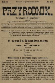 Przyrodnik : dwutygodnik popularny zarazem organ Oddziału Towarzystwa rybackiego w Tarnowie. R. 2, 1880, nr 20