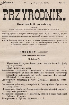 Przyrodnik : dwutygodnik popularny zarazem organ Oddziału Towarzystwa rybackiego w Tarnowie. R. 2, 1880, nr 4